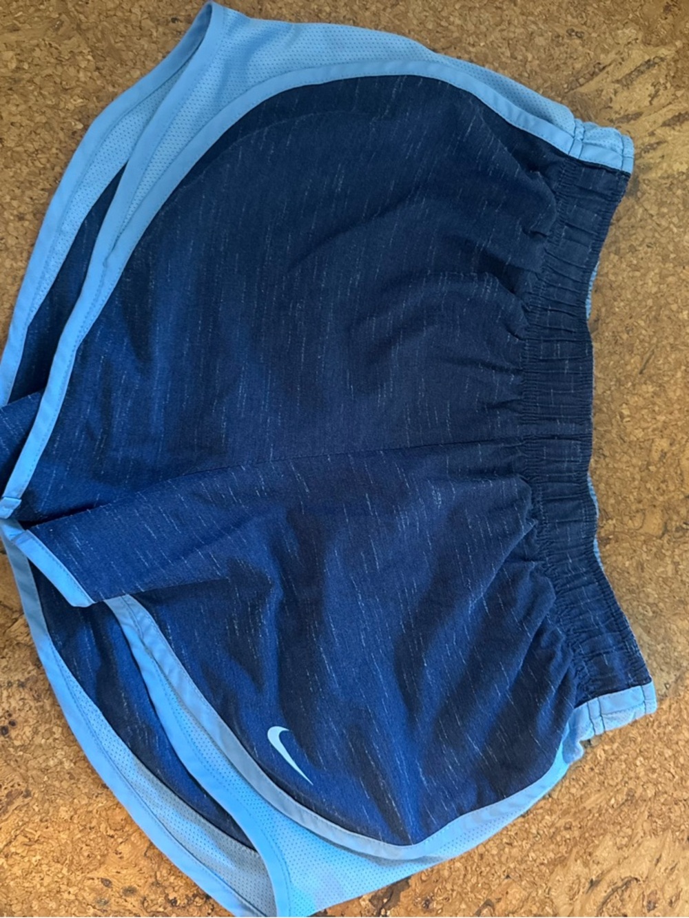 Nike Dri-FIT Womens Athletic Shorts in Navy and Light Blue Dri Fir